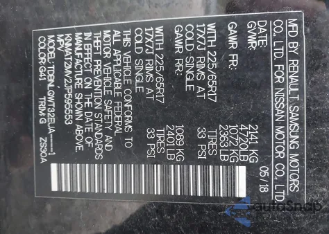 2018 Nissan Rogue Sv z USA, uszkodzony, nr VIN KNMAT2MV2JP595553